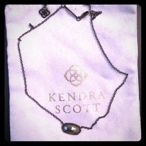 Kendra Scott Elisa Gunmetal Pendant Necklace